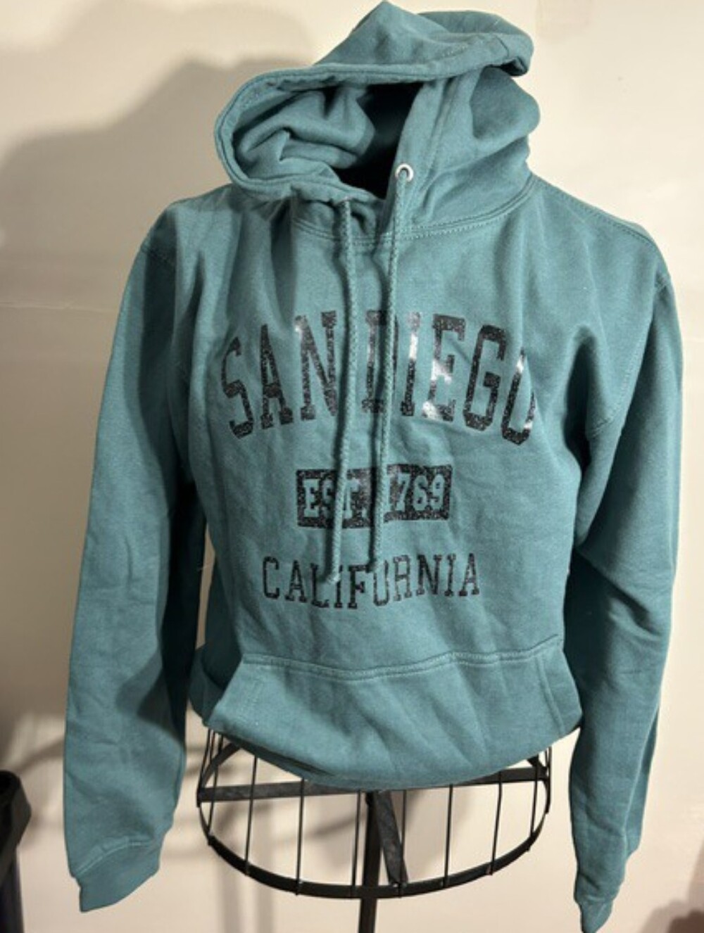 size small green womens active shirt hoodie sweatshirt